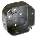 Racoorporated Electrical Box, 15.5 cu in, Ceiling Box, Steel, Octagon 8125